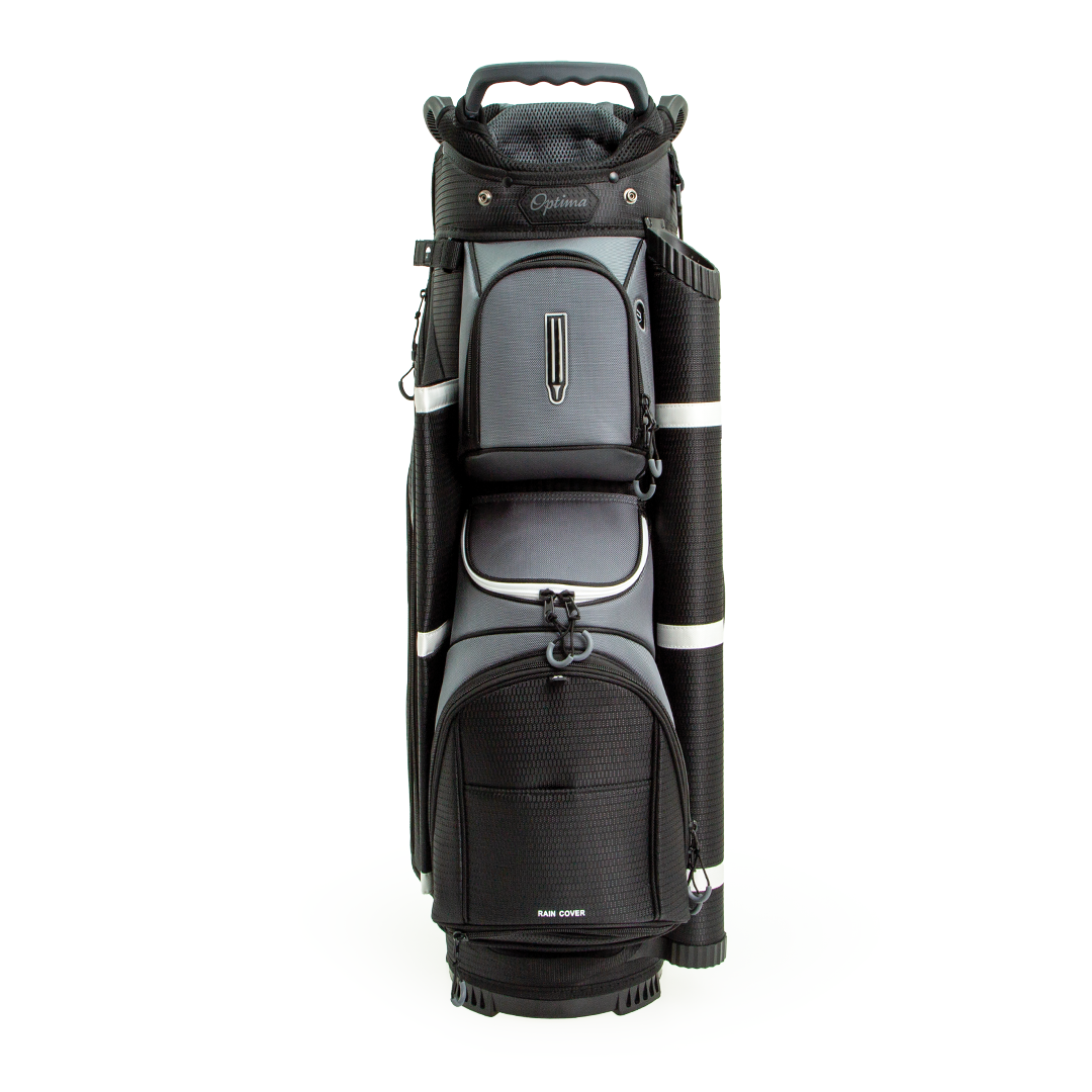 Optima Golf Bag Champion Cart Black Grey Front