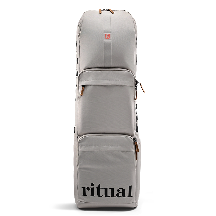 Ritual Mission combo hockey bag white with branding, front view