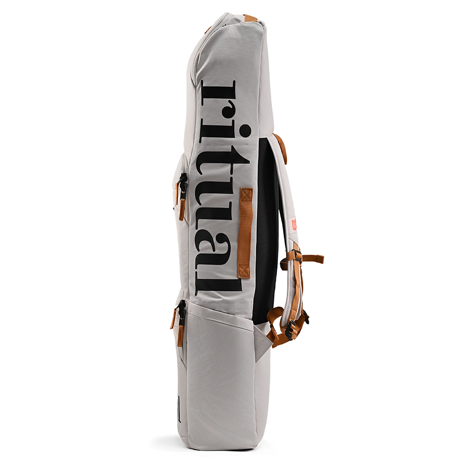 Ritual Mission combo hockey bag white with branding, right side view